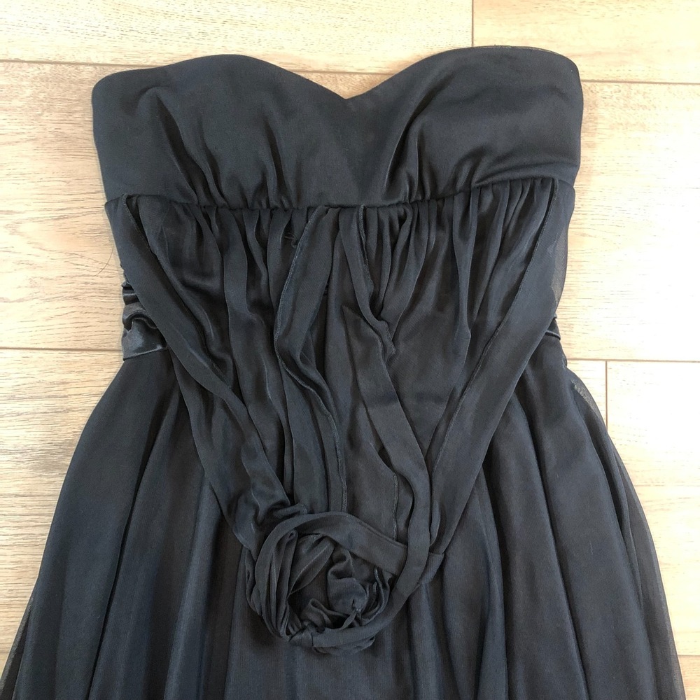 Vintage 90s‎ Y2K XOXO Halter Dress Size S Black Gown Slip Ruffle Hoco Whimsigoth - Picture 4 of 10